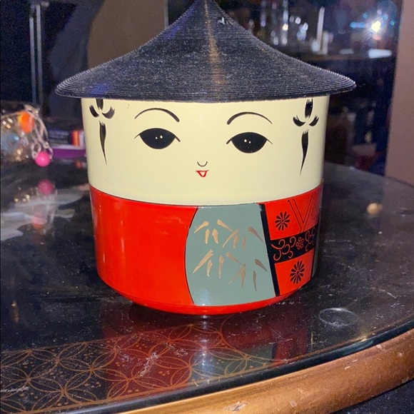 Kokeshi Doll Traditional Wooden Decorative Container from Tohoku Japan 19th cent - Picture 4 of 5